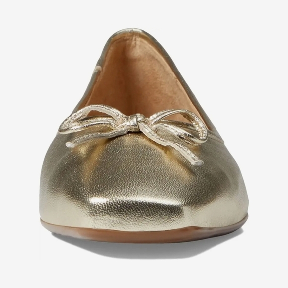 💛🔹️Bernardo 🔹️gold Champagne Made In Brazil  Gwynn Ballerina Flats - Picture 2 of 5